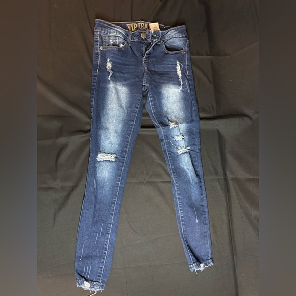 VIP Denim - VIP Blue Skinny Jeans Distressed Stretch
